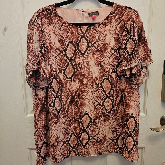 Pink Snake Skin Print Blouse - Picture 1 of 6
